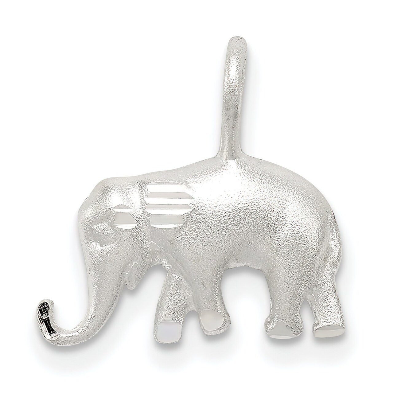 Sterling Silver Elephant Pendant Charm Africa Jewelry 17mm x 16mm